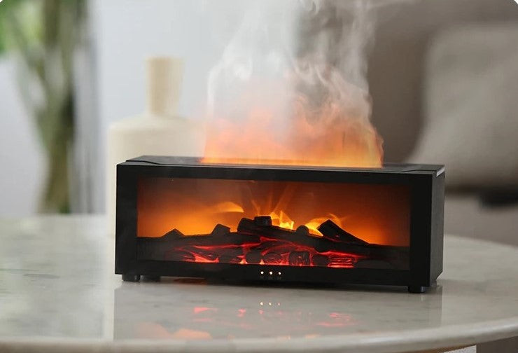 Diffuseur d'huiles essentielles effet cheminée – Flamme LED